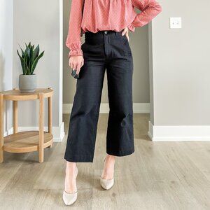 Old Navy Petite Wide Leg Cropped Black Pants